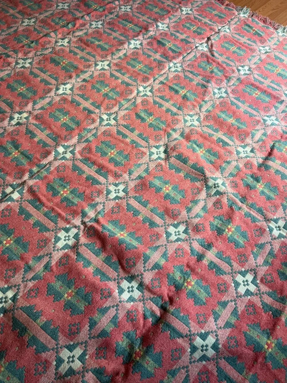 Brynkir 100% Wool Welsh Collectors Vintage Tapestry Coverlet Blanket 242 x 231cm